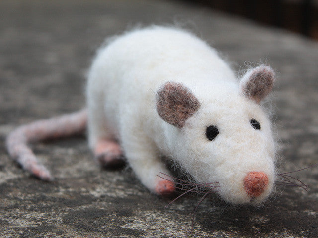 Handmade needle felted rat