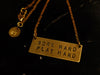 Stamped "WORK HARD/ PLAY HARD" necklace