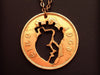 Handcut coin necklace "Anatomical heart"