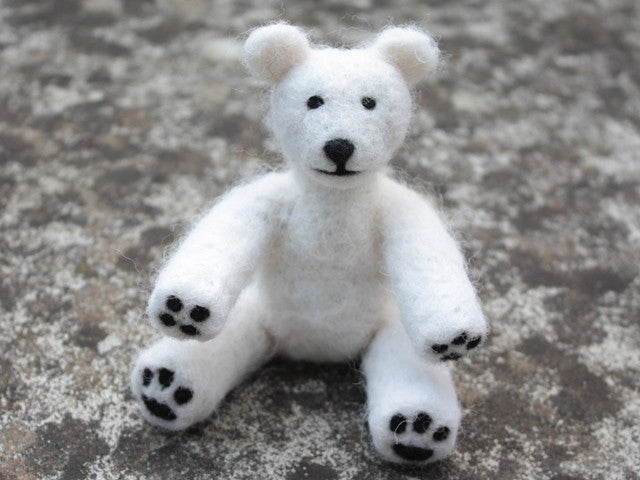 "Polar bear" needle felted friend
