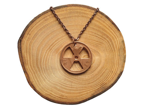 Handcut coin necklace "Tri Force"