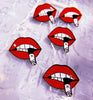 YOGIXIII X CA enamel "Smokin Lips" pin