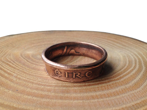 Handmade Irish coin ring 'Eire'