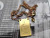 Raw brass "CRAZY" necklace