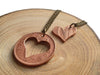 Handcut Irish coin necklace "Love"
