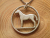 Handcut coin sterling silver "Horse" necklace