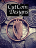 Handcut coin necklace - Irish harp