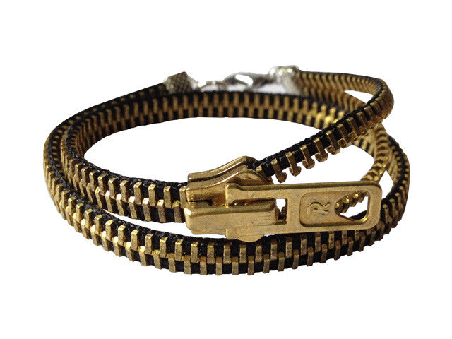 Recycled zipper bracelet - DoubleBlack