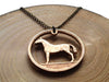 Handcut Irish coin "Horse" necklace (20p)