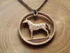 Handcut Irish coin "Horse" necklace (20p)
