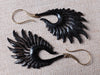 Carved bone FEATHER earrings
