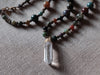 Agate & clear crystal necklace