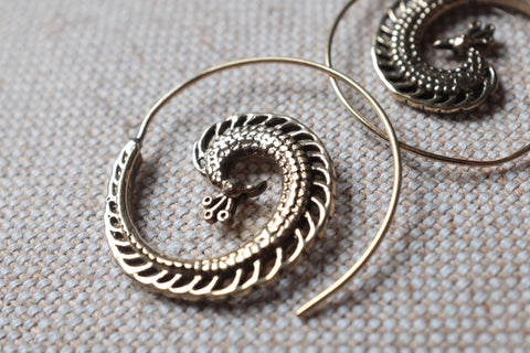 Spiral bird BOHO earrings