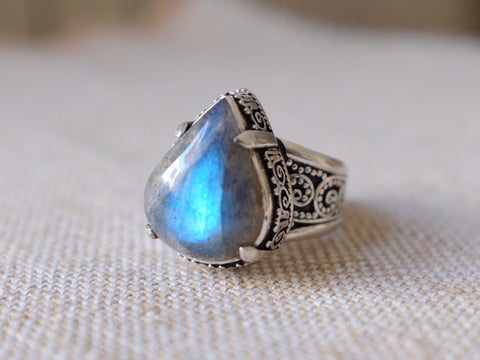 DRAGONS EYE LABRADORITE ring