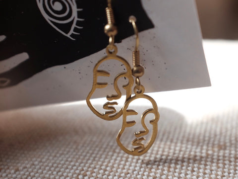 Small art FACE earrings