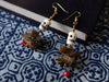 VOODOO SKULL AMBER earrings