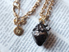 BLACK anatomical heart necklace
