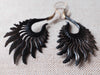 Carved bone FEATHER earrings