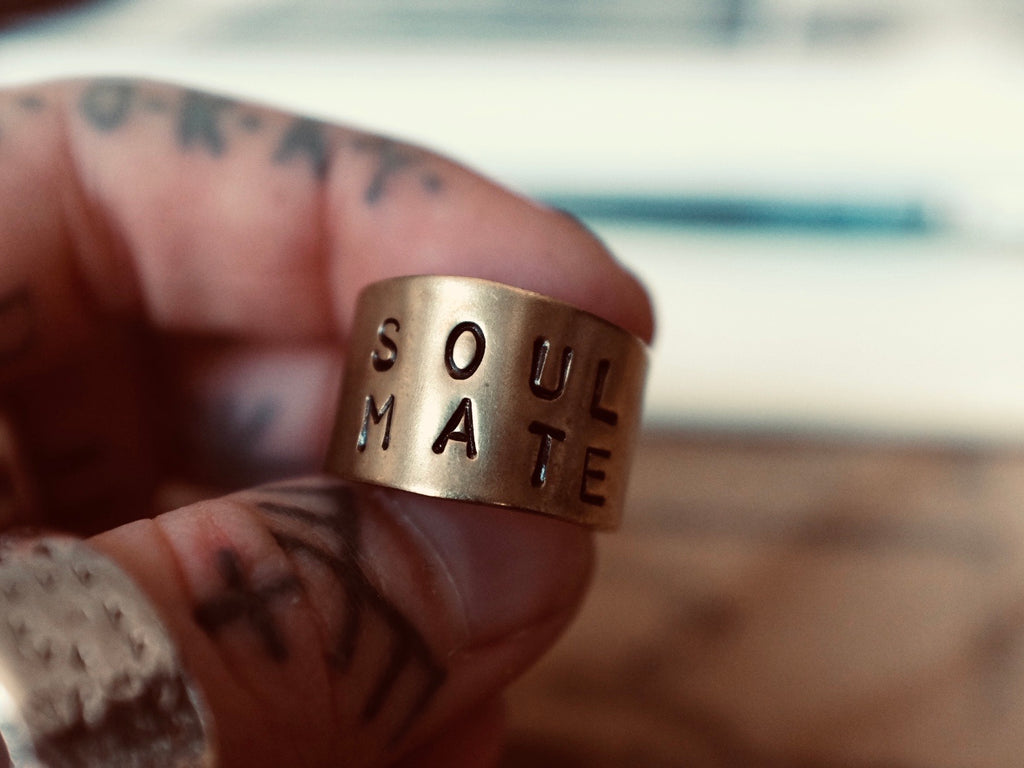 Hand stamped SOUL MATE ring