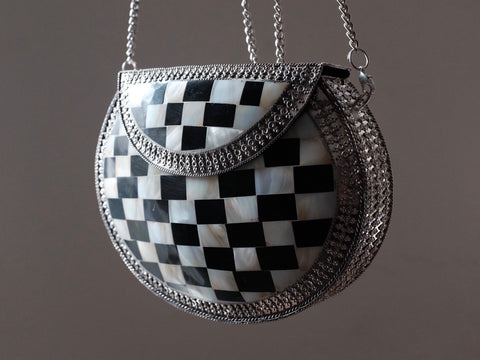 Black and white BOHO BAG