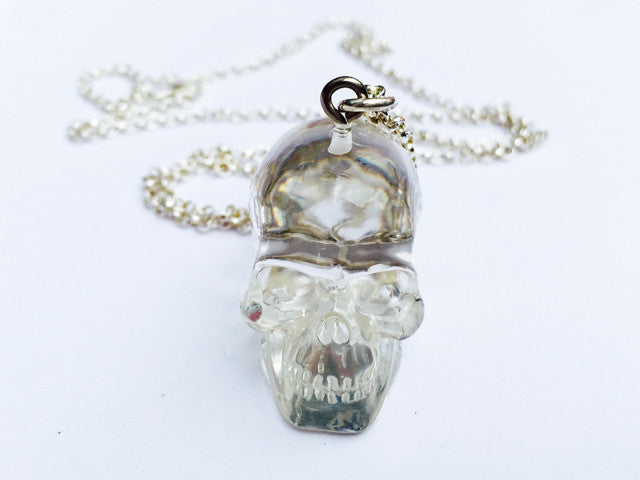 Big crystal skull necklace