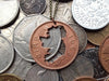 Handcut coin necklace "Ireland map"