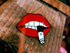 YOGIXIII X CA enamel "Smokin Lips" pin