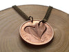 Handcut Irish coin necklace "Love"