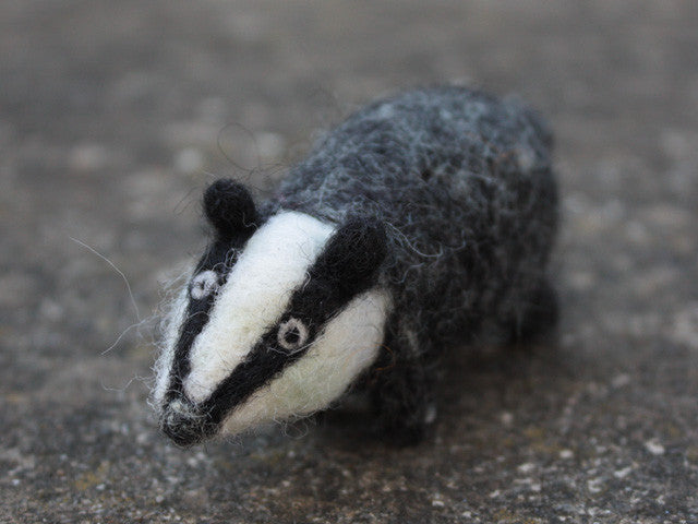 Needle felted little Badger