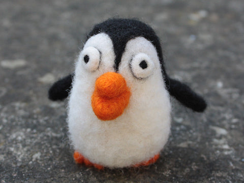 Needle felted fluffy Penguin
