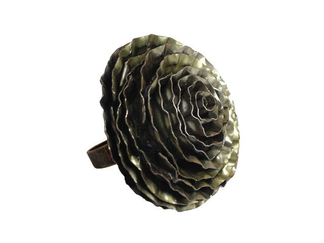Recycled bottle caps ring "Rose"