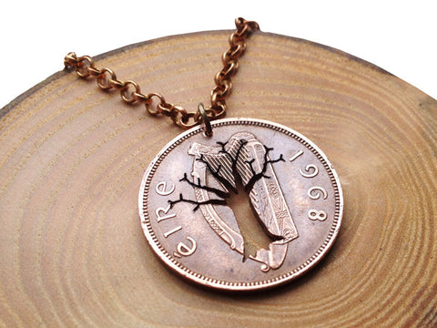Handcut coin "Tree of life" necklace